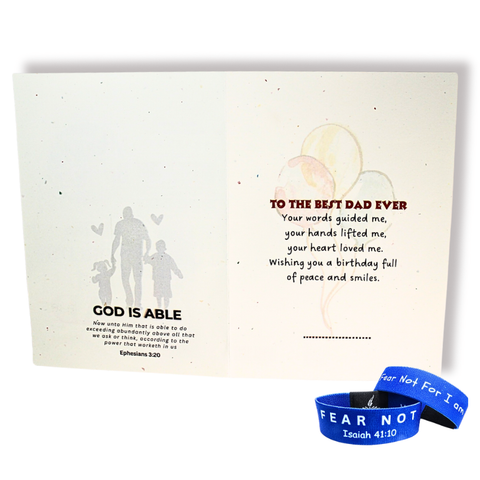WORLD BEST DAD-  HAPPY FATHERS DAY -  FEAR NOT BRACELET